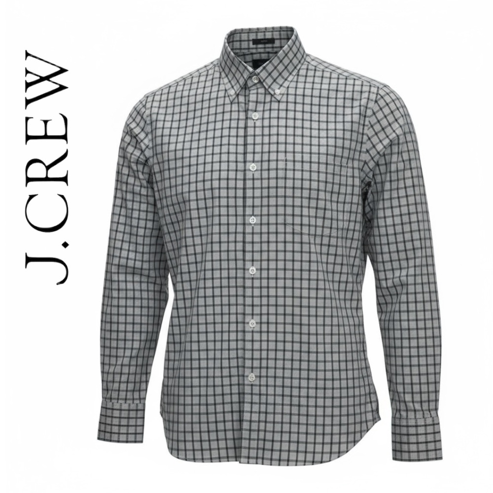 J. Crew Slim Fit Oxford Plaid Long Sleeve button down • 100% Cotton • Size M